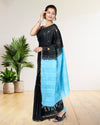 Pure Kota Silk Saree Chinese Black Weaving Triangle