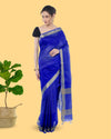 Handcrafted Kota Silk Plain Saree Ocean Blue