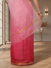Deep Blush Pink Pure Silk Kota Doria Handdyed Saree