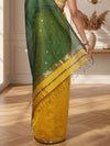 Quaint Pure Maheshwari Silk Handloom Saree Yellow & Green