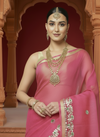 Gilded Grace Kota Cotton Gota Patti Dark Pink Saree