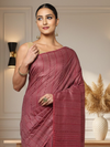Enchanting Bansbara Tussar Silk Handloom Wine Saree