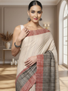 Silkmark Evocative Ghicha Tussar Silk Beige Saree