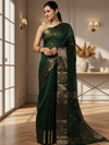 Modern Maheshwari Pure Silk Butta Body Green Saree