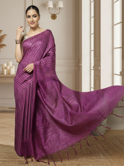 Kota Staple Silk Kantha Pallu Pink Saree