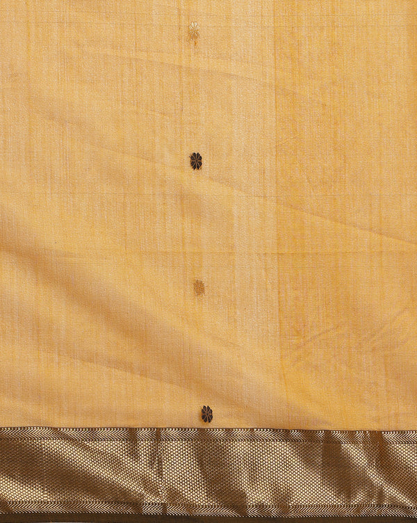 Artistic Maheshwari Pure Handloom Silk Saree Yellow