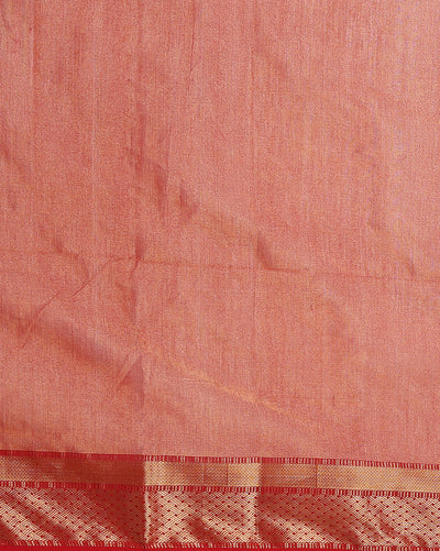 Splendid Maheshwari Tissue Silk Handwoven Saree Golden