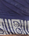 Wax Batik Hand Dyed Kota Silk Saree Slate Blue