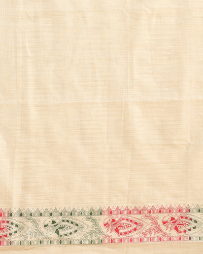 Misty Madhubani Wax Batik Hand Dyed Khadi Silk Beige Suit