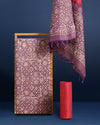 Wax Batik Hand Dyed Khadi Silk Purple Suit