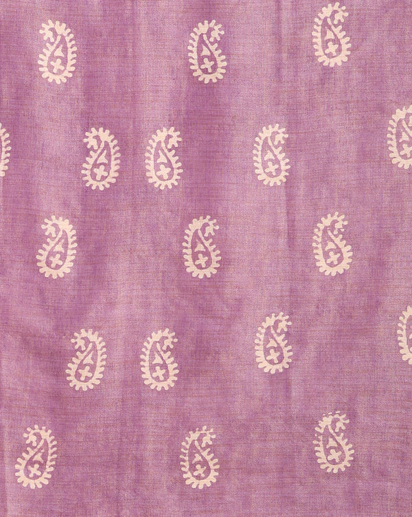 Wax Batik Hand Dyed Khadi Silk Purple Suit