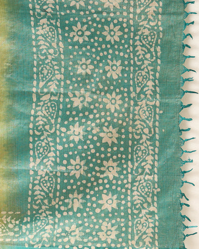 Wax Batik Hand Dyed Khadi Silk Sea Green Suit