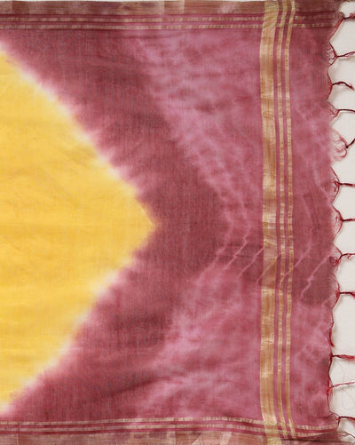 Katan Silk Shibiori Dyed Purple Suit