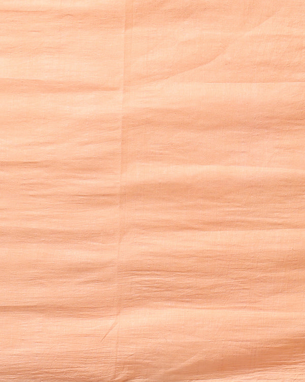 Indiehaat | Pure Linen Embroidered Suit Piece Peach Color (Top+Dupatta) With Linen Bottom