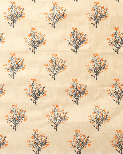 Blossom Blockprinted Khadi Silk Leafy Beige Suit