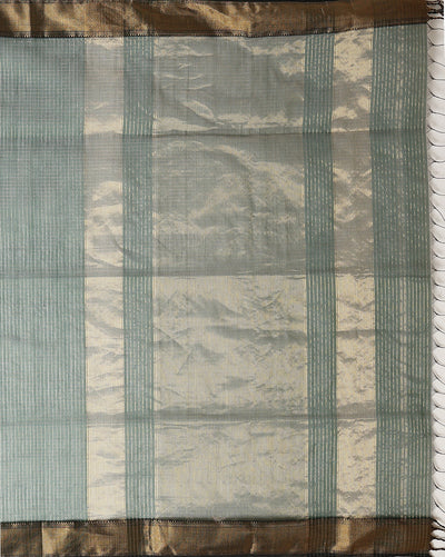 Misty Maheshwari Pure Silk Check Body Green Saree