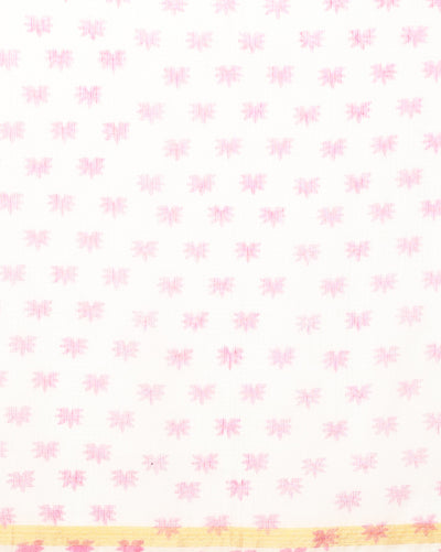 Kota Doria Pastel Yellow Saree Embroidery