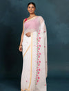 Kota Doria White Saree Embroidery