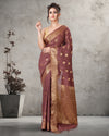 Exquisite Banarasi Silk Jaquard Soft Brown Saree