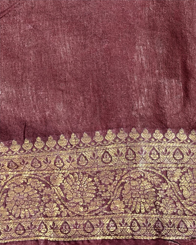 Exquisite Banarasi Silk Jaquard Soft Brown Saree