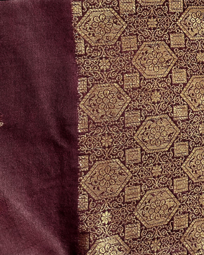 Exquisite Banarasi Silk Jaquard Soft Brown Saree