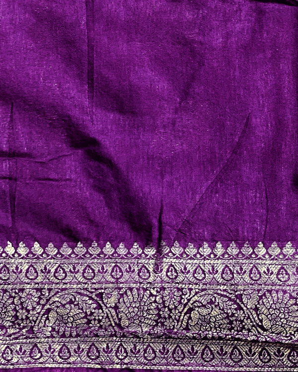 Ornate Banarasi Silk Jaquard Royal Purple Saree