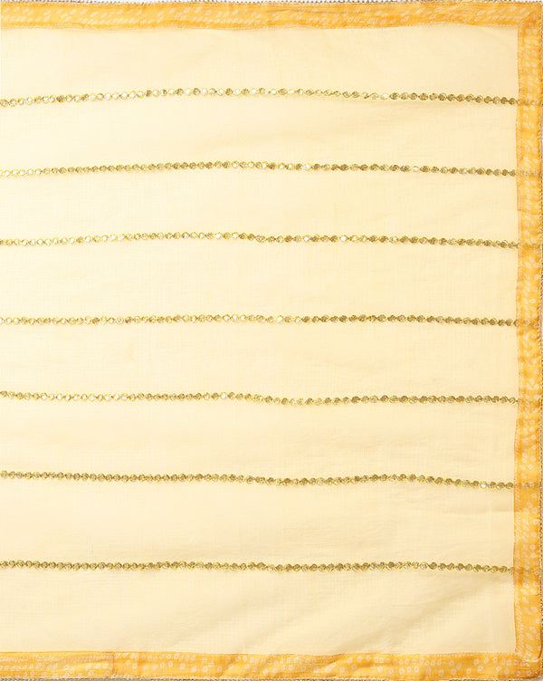 Glimmering Orange Kota Dori Suit (Top+Bottom+Dupatta)