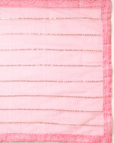 Glimmering Charm Pink Kota Dori Suit (Top+Bottom+Dupatta)
