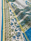 Indiehaat | Blockprint Chanderi Silk Saree Beige | Elegance in Silk