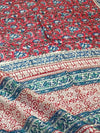 Indiehaat | Blockprint Chanderi Silk Saree Red | Elegance in Silk