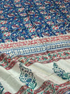 Indiehaat | Blockprint Chanderi Silk Saree Indigo | Elegance in Silk