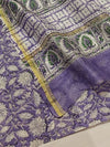 Indiehaat | Blockprint Chanderi Silk Saree Purple | Elegance in Silk