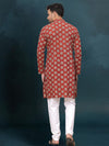 Indiehaat | Royal Reflection BlockPrinted Cotton Kurta Pyjama Classic Maroon