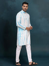 Indiehaat | Royal Reflection BlockPrinted Cotton Kurta Pyjama Crisp White