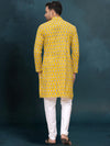 Indiehaat | Royal Reflection BlockPrinted Cotton Kurta Pyjama Bright Yellow