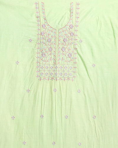 Gulmohar Slub Linen Pista Green Unstitched Suit