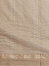 Earthy brown handloom Maheshwari silk saree with allover checks and a wide golden contrast pallu