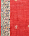 Madhubani Silkmark Gicha Tussar Silk Vivid Red Saree