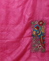 Silkmark Certified Elegant Pure Tussar Cutwork Dark Magenta Saree