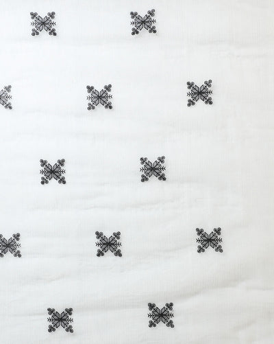 Kashidakari Kota Doria Embroidered Frosty White Suit