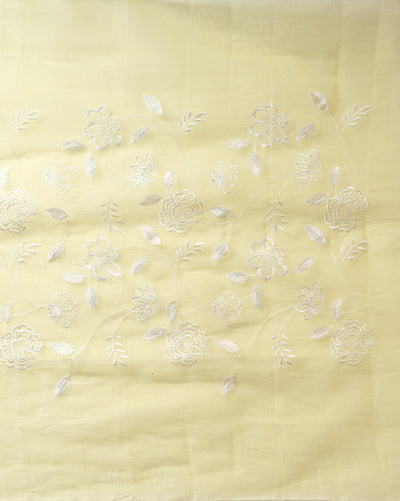 Kashidakari Kota Doria Embroidered Sunny Yellow Suit