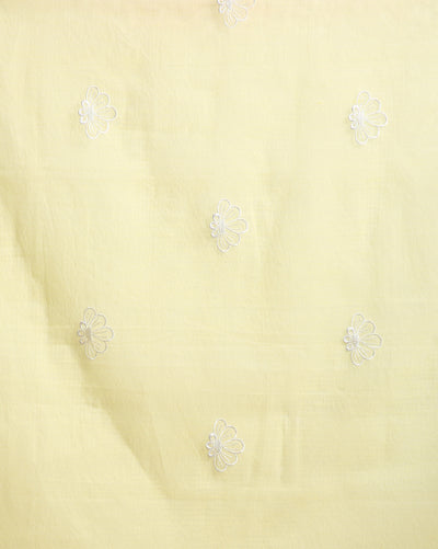 Kashidakari Kota Doria Embroidered Sunny Yellow Suit