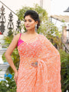 Tepchi Handwork Georgette Saree Soft Orange