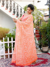 Tepchi Handwork Georgette Saree Soft Orange