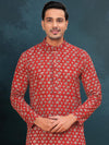 Indiehaat | BlockPrinted Cotton Kurta Pyjama Red