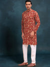 Indiehaat | BlockPrinted Cotton Kurta Pyjama Red