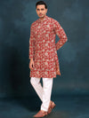 Indiehaat | BlockPrinted Cotton Kurta Pyjama Red