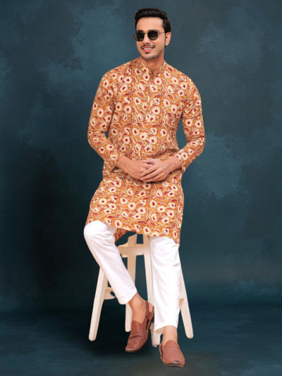Indiehaat | BlockPrinted Cotton Kurta Pyjama Yellow