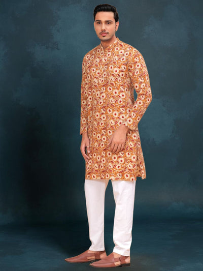 Indiehaat | BlockPrinted Cotton Kurta Pyjama Yellow