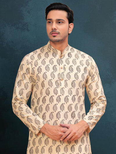 Indiehaat | BlockPrinted Cotton Kurta Pyjama Off White